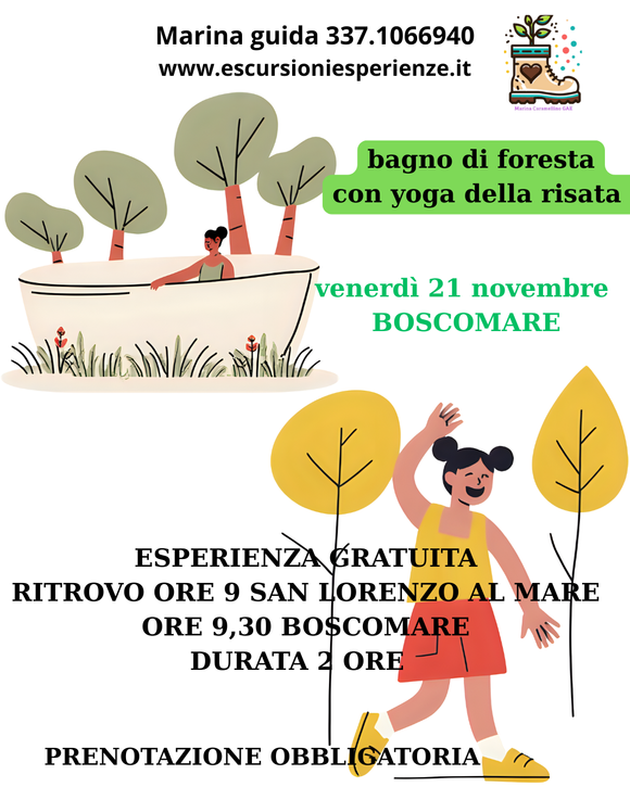 Vi invitiamo a un'esperienza di benessere totalmente gratuita e profondamente rigenerante nei magnifici boschi di Boscomare