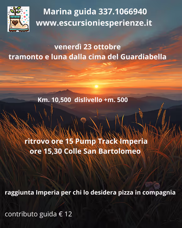 Tramonto e Luna Piena sul Monte Guardiabella: Un’Esperienza Unica